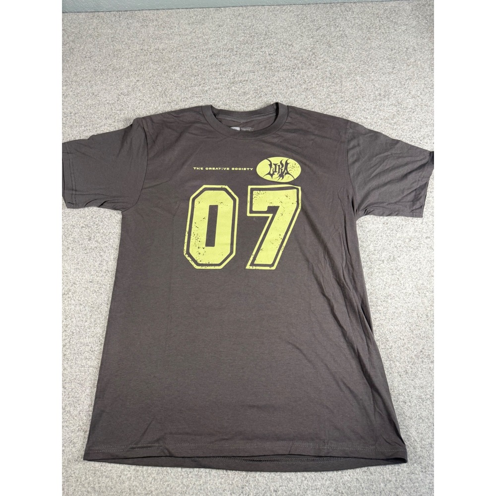 Lira Creative Society Mens T-Shirt Large Gray Yellow 07 Graphic Logo Tee